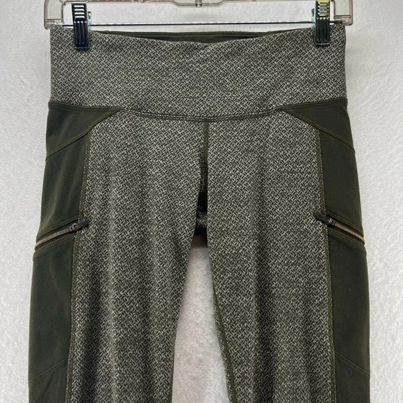Athleta Leggings Womens Size XS Criss Cross Drifter Tight Workout Green - Picture 3 of 11